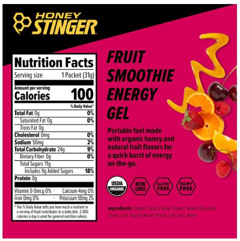 Honey Stinger | FRUIT SMOOTHIE ENERGY GEL BOX OF 24