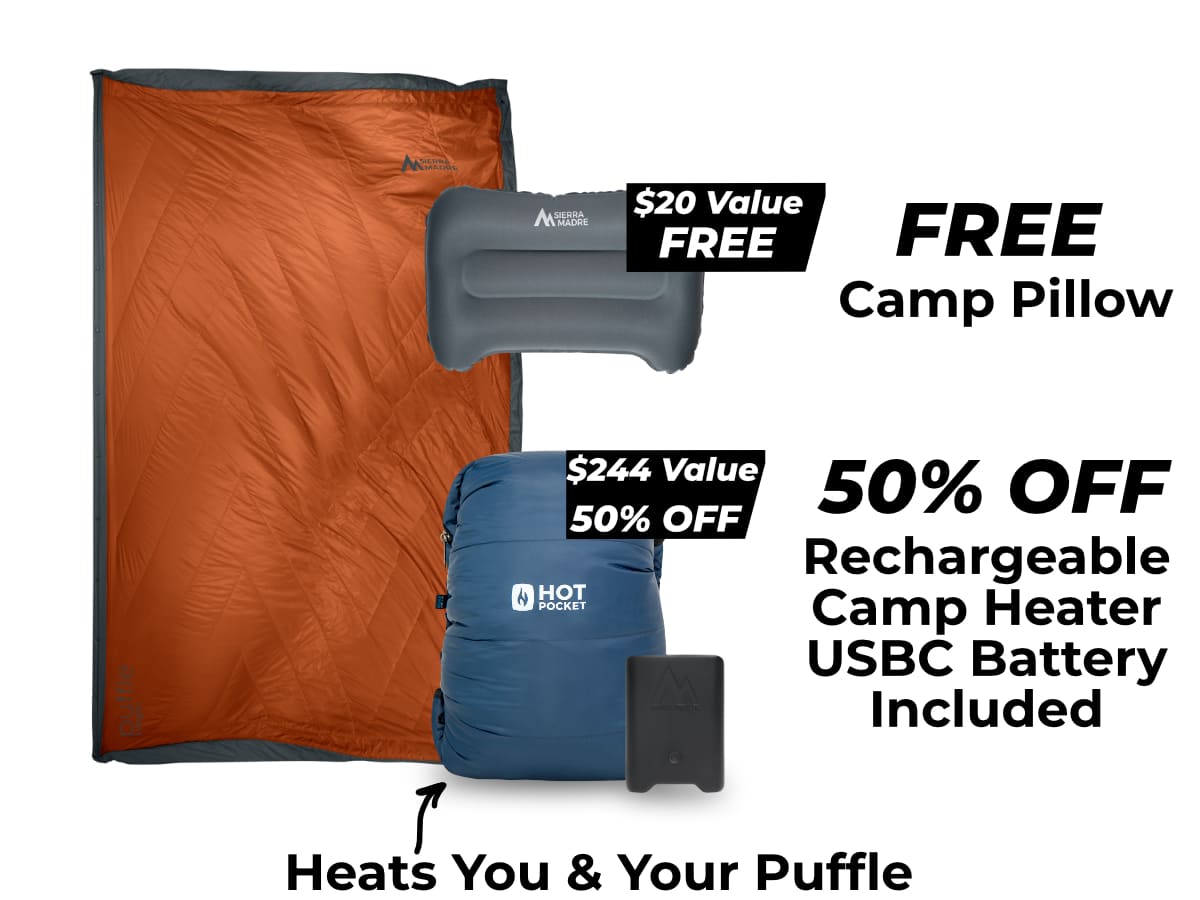 Special Offer: Puffle 55° Down Adventure Blanket + Add ons