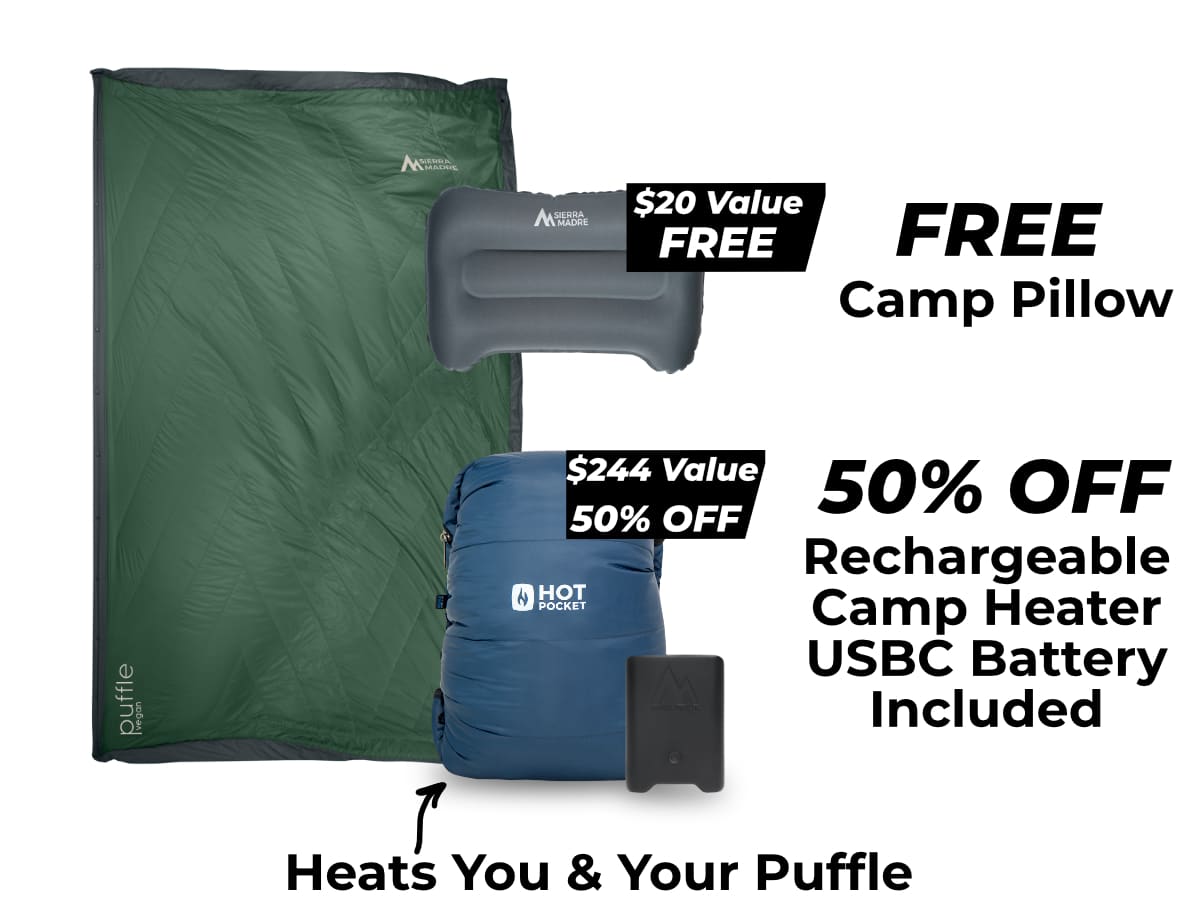 Special Offer: Puffle 55° Down Adventure Blanket + Add ons