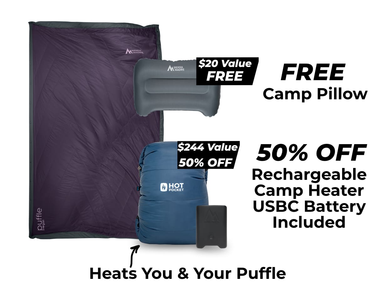 Special Offer: Puffle 55° Down Adventure Blanket + Add ons
