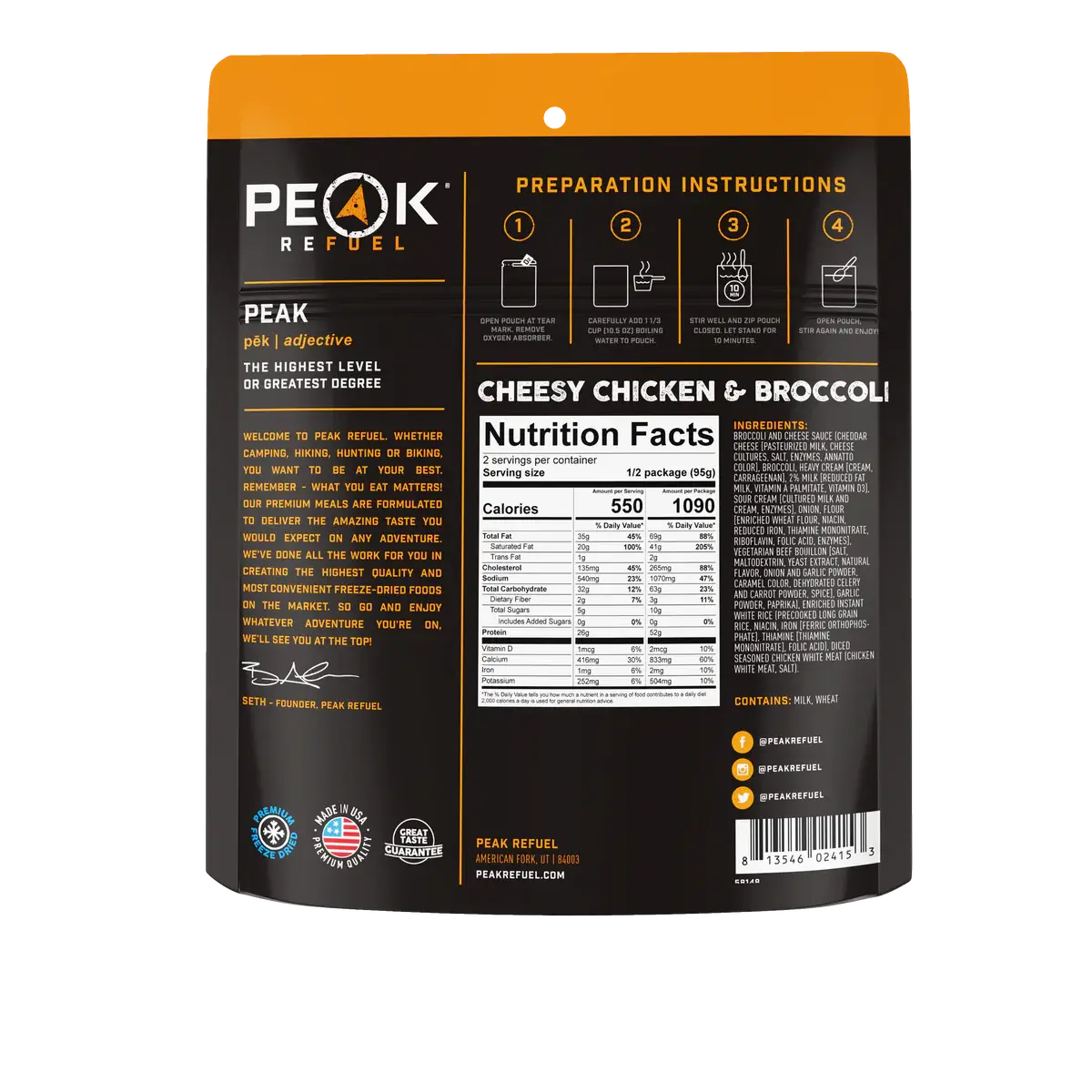 Peak Refuel | CHEESY CHICKEN & BROCCOLI