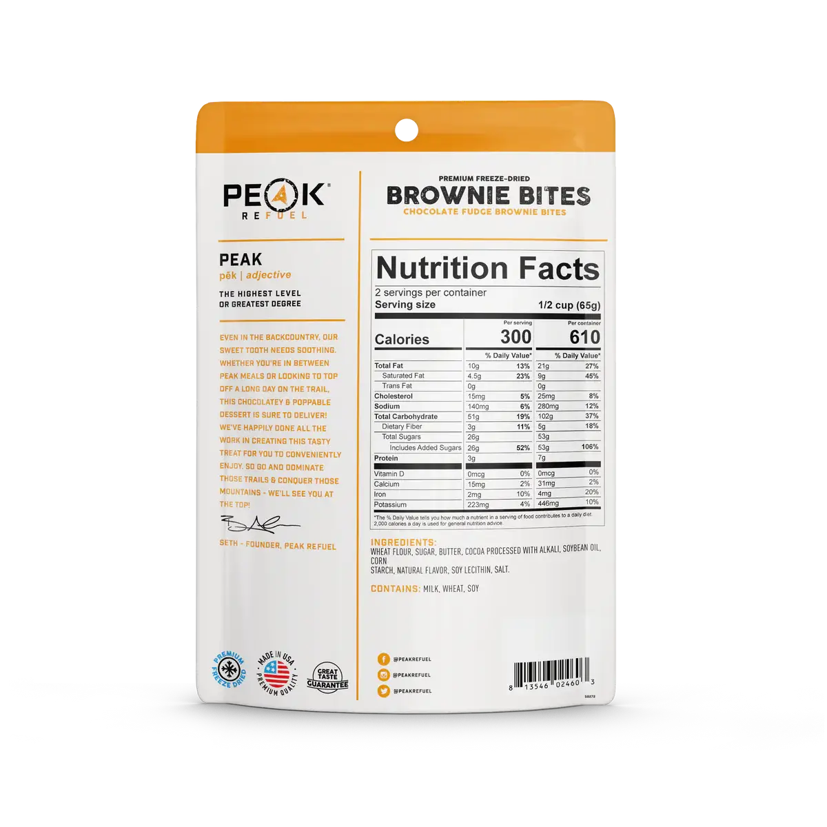 Peak Refuel | BULK CHOCOLATE FUDGE BROWNIE BITES (24 PACKS)