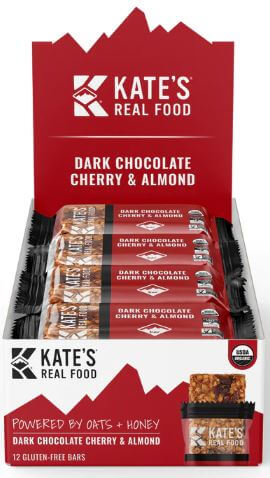 Kate's Real Food | DARK CHOCOLATE CHERRY & ALMOND BARS (Box of 12)