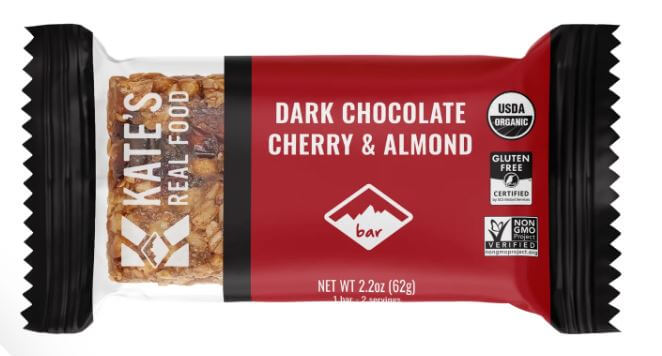 Kate's Real Food | DARK CHOCOLATE CHERRY & ALMOND BARS (Box of 12)