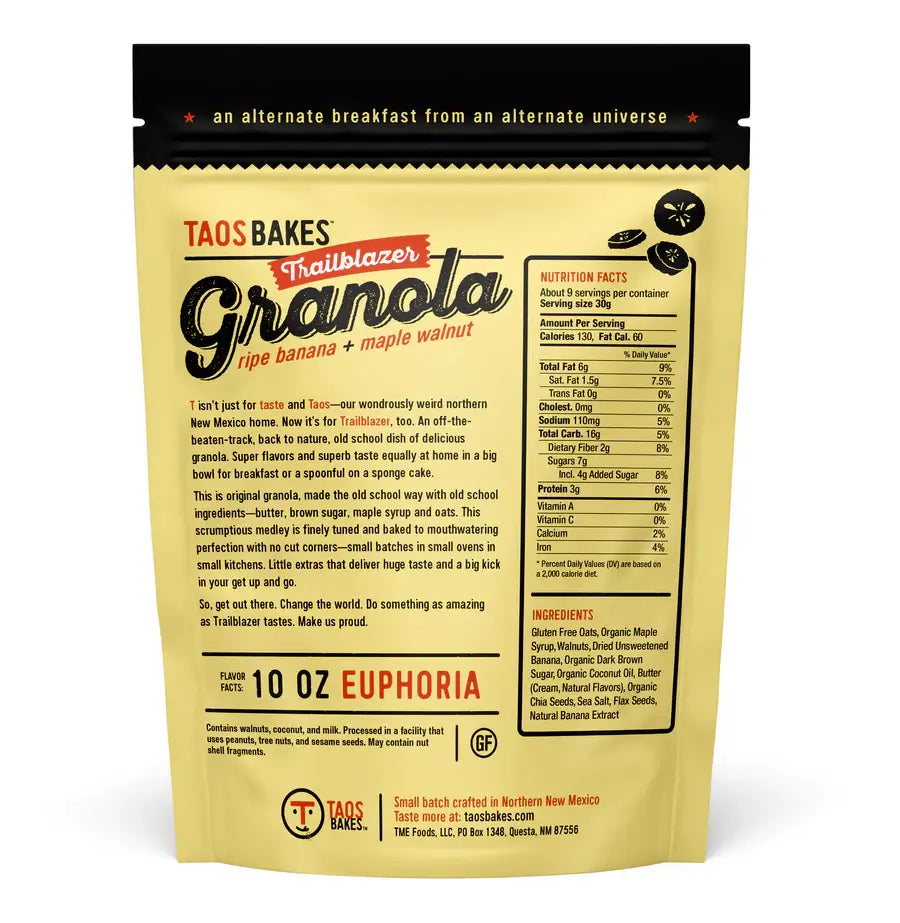 Taos Bakes | TRAILBLAZER GRANOLA - RIPE BANANA + MAPLE WALNUT