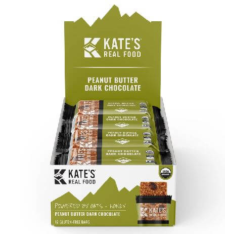 Kate's Real Food | PEANUT BUTTER DARK CHOCOLATE BARS (Box of 12)