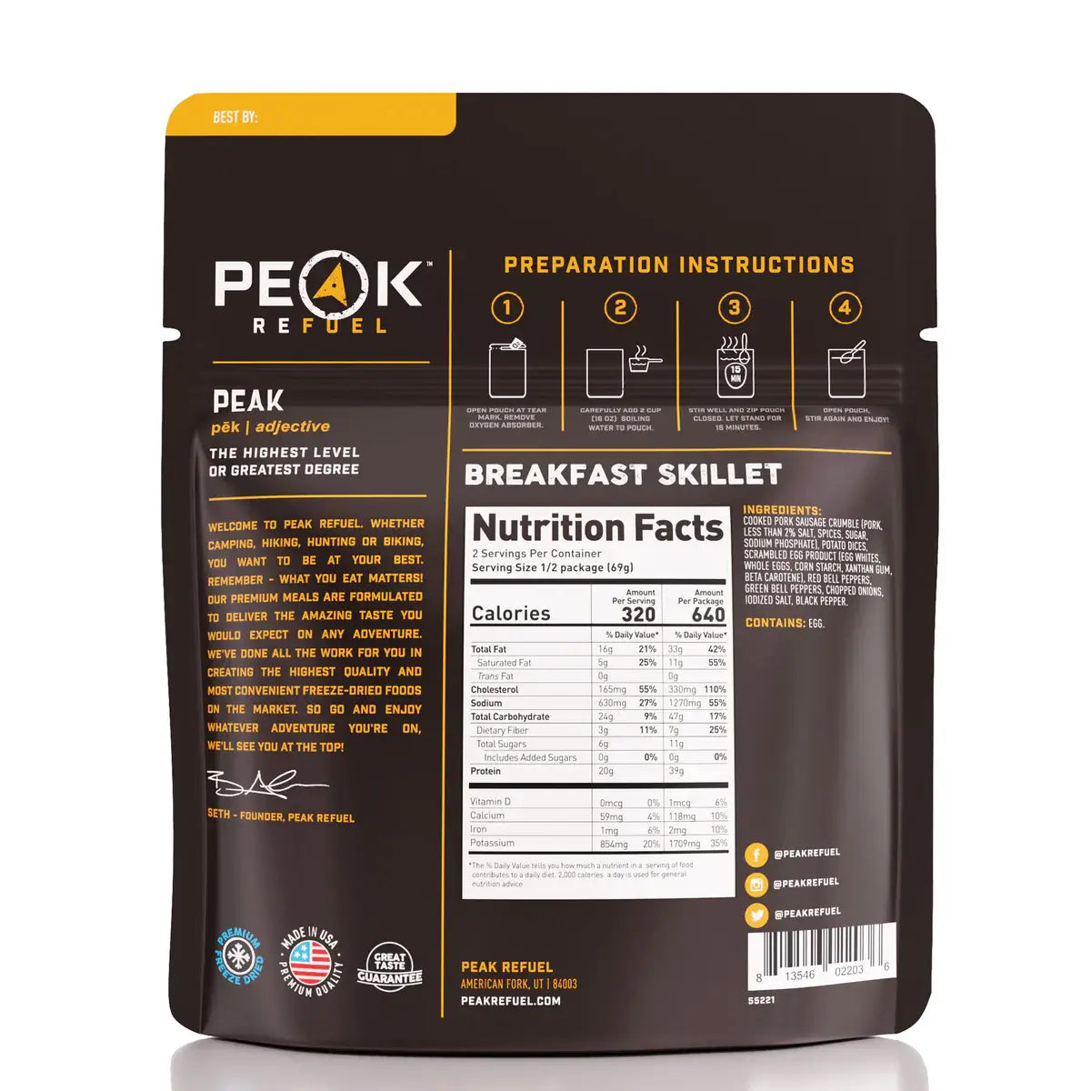 Peak Refuel | BULK BREAKFAST SKILLET (6 PACKS)