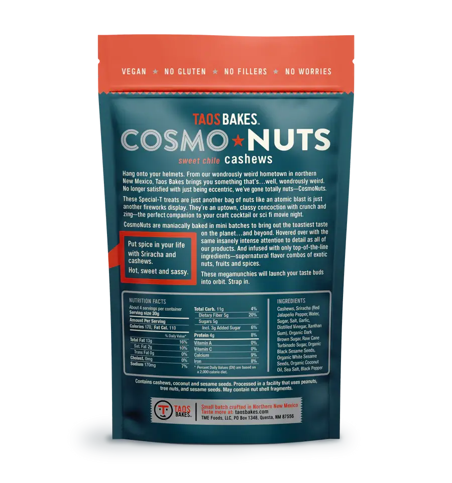 Taos Bakes | CosmoNuts - Sweet Chile Cashews