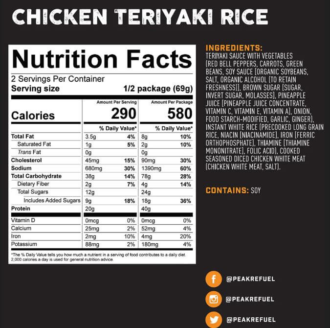 Peak Refuel | CHICKEN TERIYAKI RICE