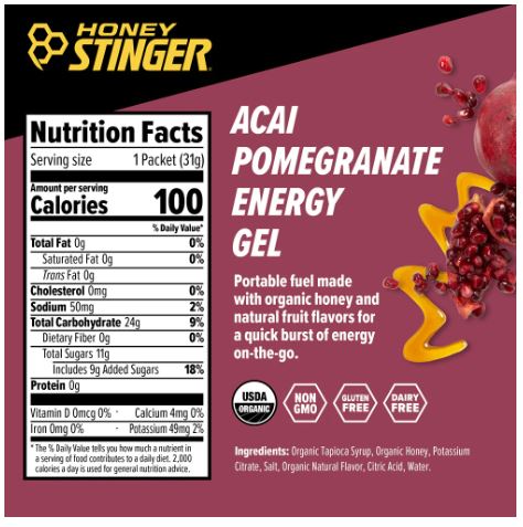 Honey Stinger | ACAI POMEGRANATE ENERGY GEL BOX OF 24