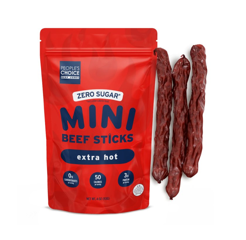 People's Choice Beef Jerky | MINI BEEF STICK EXTRA HOT
