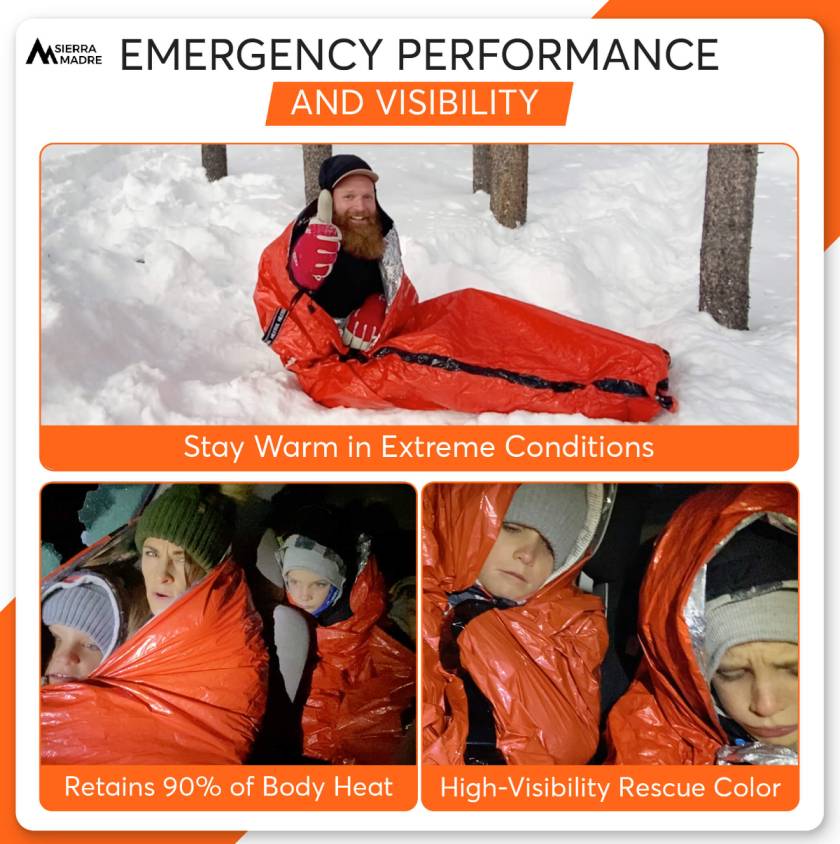 2 Pcs Camping Emergency Sleeping Bags Outdoor Warmth Sleeping 2 Pcs Camping Emergency Sleeping Bags Outdoor Warmth Sleeping
