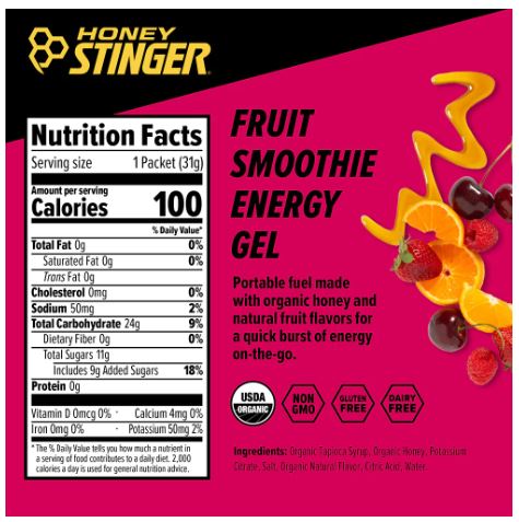 Honey Stinger | FRUIT SMOOTHIE ENERGY GEL BOX OF 24