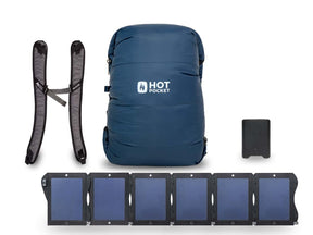 Hot Pocket | Instant Warmth Anywhere  Large + Strap Pack / Power Pack UL (High Performance Light Weight). / Solar System 42watt (Fastest)