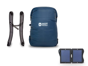 Hot Pocket | Instant Warmth Anywhere  Large + Strap Pack / No I'll use my own USBC battery. / Solar System 14watt