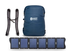 Hot Pocket | Instant Warmth Anywhere  Large + Strap Pack / No I'll use my own USBC battery. / Solar System 42watt (Fastest)