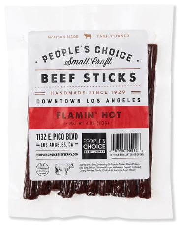 People's Choice Beef Jerky | MINI STICKS FLAMIN' HOT BEEF STICKS