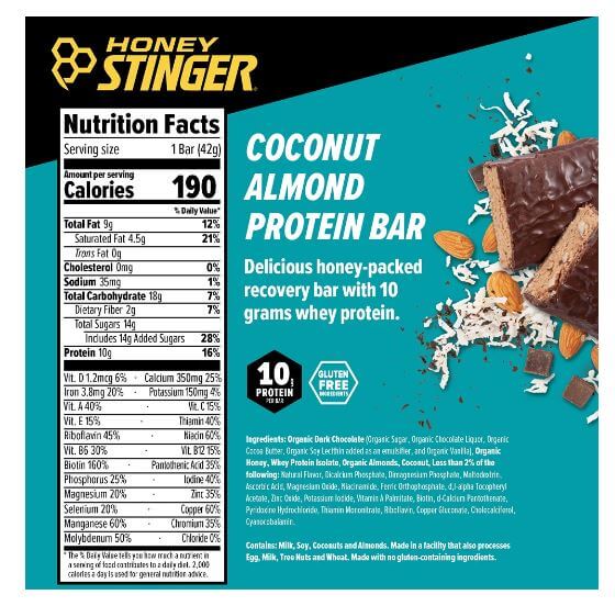 Honey Stinger | Coconut Almond Protein Bar (Box of 15)