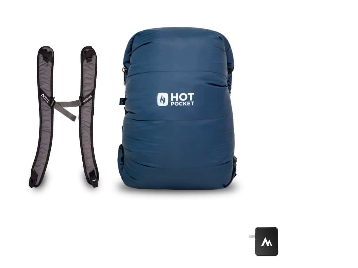 Hot Pocket | Instant Warmth Anywhere  Large + Strap Pack / No I'll use my own USBC battery. / Lightning Charger for Home (Fastest)