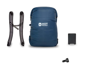 Hot Pocket | Instant Warmth Anywhere  Large + Strap Pack / Power Pack UL (High Performance Light Weight). / Auto Charger for Car