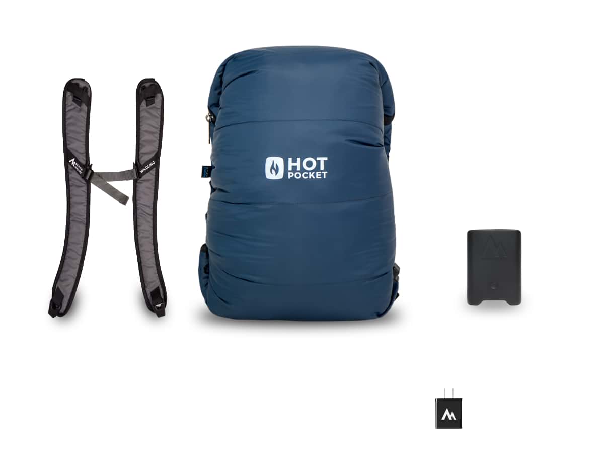Hot Pocket | Instant Warmth Anywhere  Large + Strap Pack / Power Pack UL (High Performance Light Weight). / Eco Charger for Home