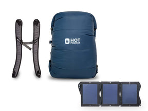 Hot Pocket | Instant Warmth Anywhere  Large + Strap Pack / No I'll use my own USBC battery. / Solar System 21watt