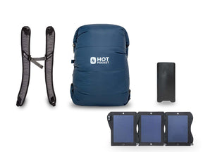 Hot Pocket | Instant Warmth Anywhere  Medium + Strap Pack / Power Pack XL (High Performance Long Duration) / Solar System 21watt