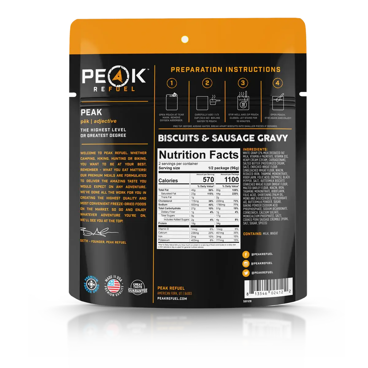 Peak Refuel | BULK BISCUITS & SAUSAGE GRAVY (6 PACKS)