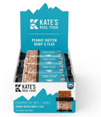Kate's Real Food | PEANUT BUTTER HEMP & FLAX BARS (Box of 12)