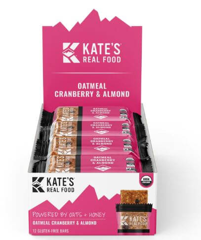 Kate's Real Food | OATMEAL CRANBERRY & ALMOND BARS (Box of 12)